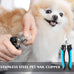 Candure pet nail clippers with safety guard for medium-large breeds, nail file, and ergonomic design