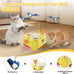 Cheese-Shaped Interactive Cat Toy with USB Rechargeable Electronic Feather Toy for Indoor Cats and Kittens 6-Hole Mole & Rotating Feather