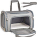 Henkelion grey cat carrier for small to medium pets up to 15lbs, TSA airline approved, soft sided, collapsible, waterproof