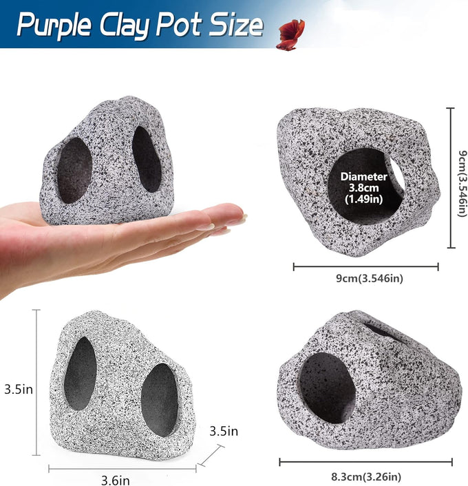 ameliade medium aquarium decorations ceramic cave fish tank accessories rock decor for small fish