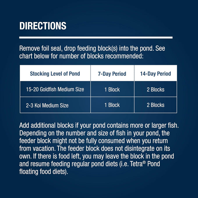 TetraPond Vacation Food Slow Release Feeder Block for Pond Fish, 3.45 Ounces, 16477