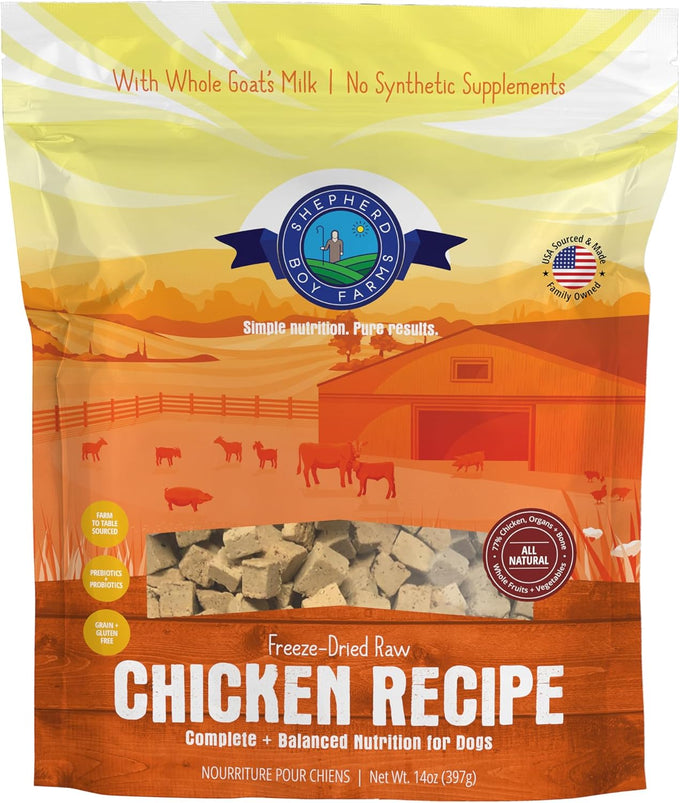 Shepherd Boy Farms Freeze Dried Raw Dog Food Rabbit Recipe All Natural High Protein Complete Meal 14oz Made in USA