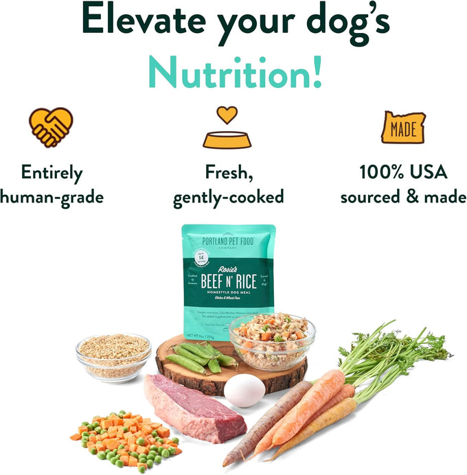 Portland Pet Food Fresh Dog Food Pouches - Gluten-Free Meal Toppers