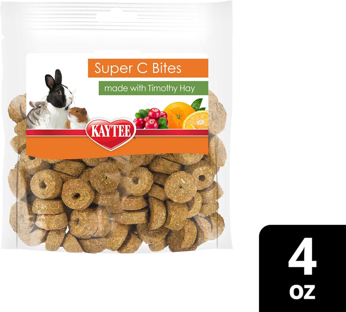 Kaytee super c bites treats for guinea pigs adult rabbits chinchillas cranberry orange 4oz