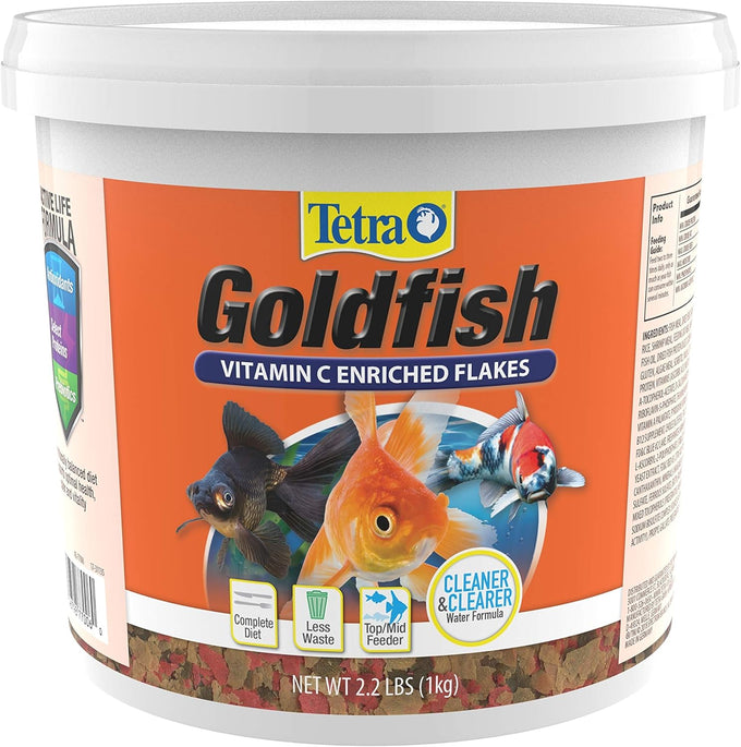 Tetra Goldfish Flakes, Nutritionally Balanced Diet for Aquarium Fish, Vitamin C Enriched, 2.2 lbs