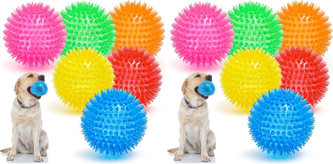 vitever 3.5" squeaky dog toy balls in 6 colors, bpa free, non-toxic for medium, large & small dogs