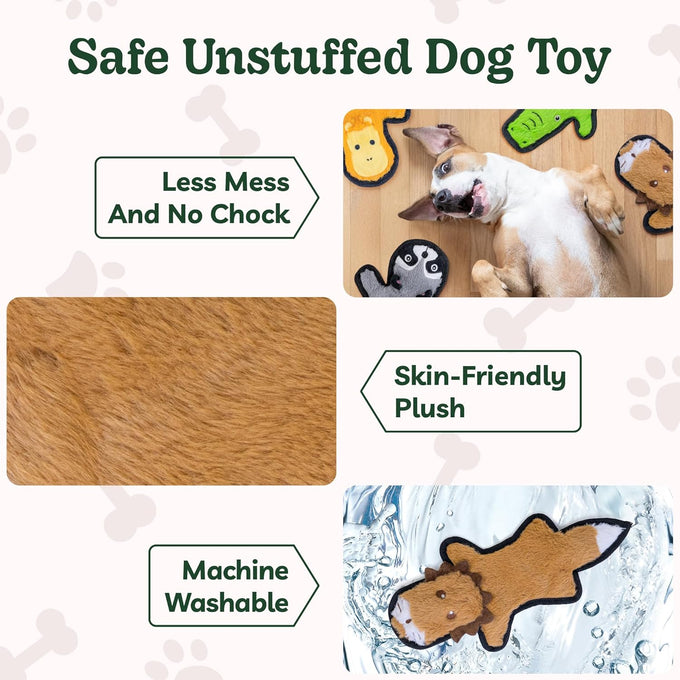 sharlovy no stuffing crinkle squeaky dog toys for aggressive chewers durable plush for small medium large breed