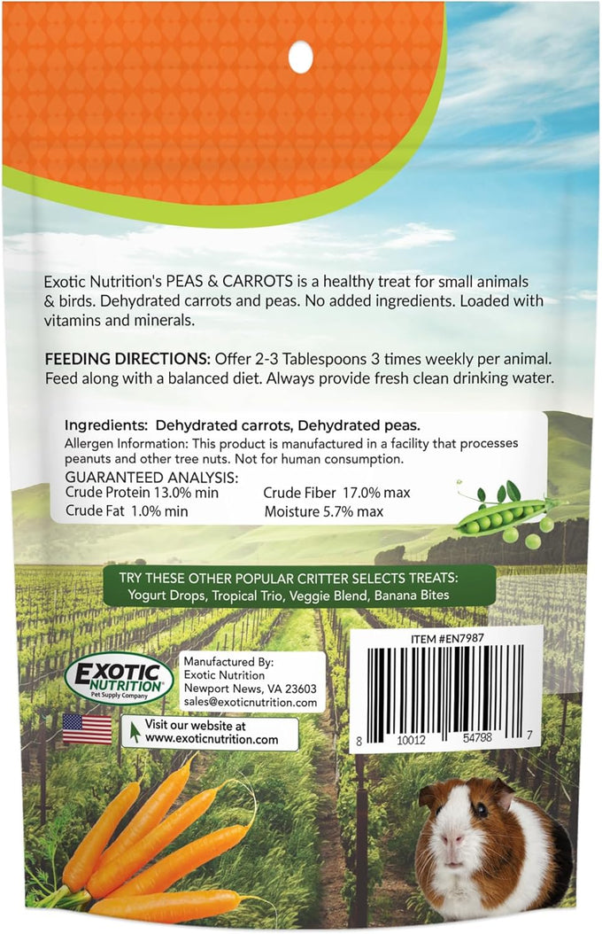 Exotic Nutrition Healthy Natural Mixed Dried Vegetable Treat for Small Pets 8 oz