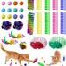 27-piece indoor cat toy set with plush balls, spring mice, and crinkle balls for boredom relief and self play