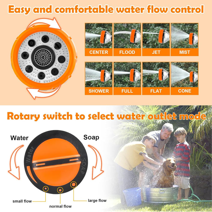 ksszzco dog washer hose attachment with 8 spray patterns and 3.5oz soap dispenser for pet showering
