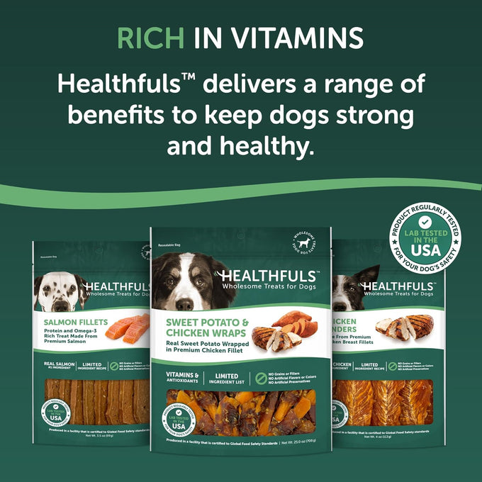healthfuls chicken wrapped sweet potato dog treats 16oz high protein low fat usa lab tested