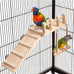 Wooden bird perches platform swing for small birds with climbing ladder, parakeet cage accessories