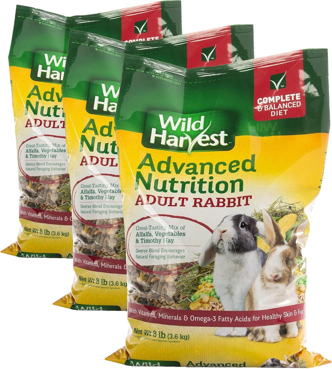 Wild Harvest Advanced Nutrition diet for adult rabbits, 8 lbs, alfalfa, Timothy hay and vegetables