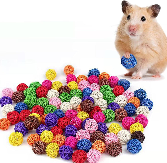 parrot chew toys 30pcs 1.2inch rattan wicker balls for parakeet conures hamsters bunny toys