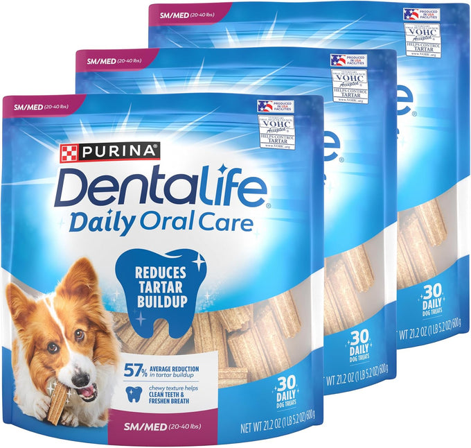 Purina DentaLife Daily Oral Care Dog Dental Chews for Small Breed Dogs, 90 count, Chicken Flavor, 20-40 lbs.