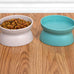 Kitty City elevated cat food & water bowls, set of 2, teal & light pink, 6.5 oz each, dishwasher safe, modern pedestal design