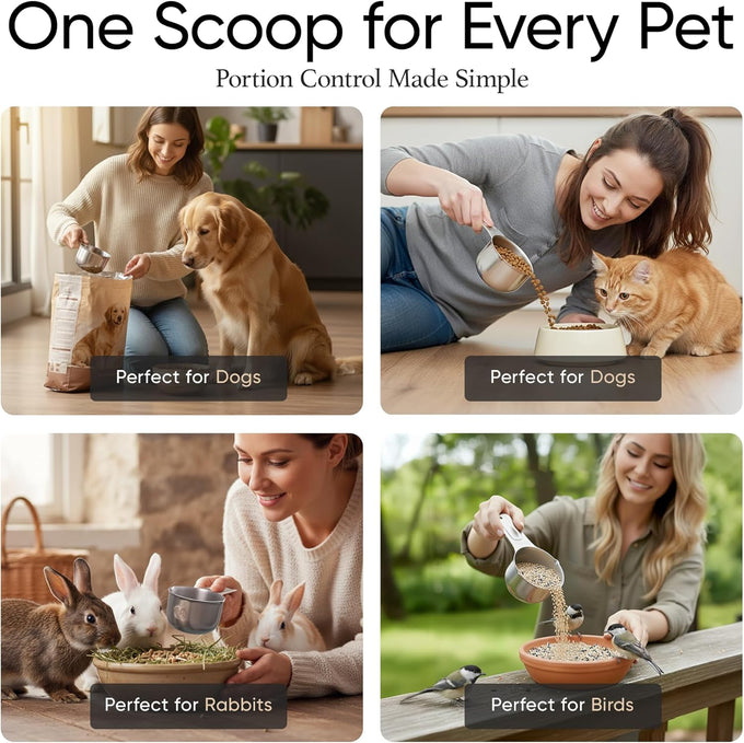 Color Up ½ Cup Stainless Steel Dog Food Scoop, Measuring Cup for Pets, 8 Tbsp, Heavy-Duty & Rust-Resistant