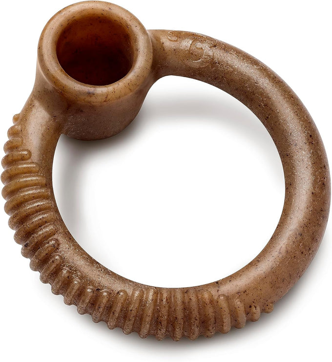 Benebone ring Durable USA made Medium Real Bacon Dog Chew Toy for Aggressive Chewers