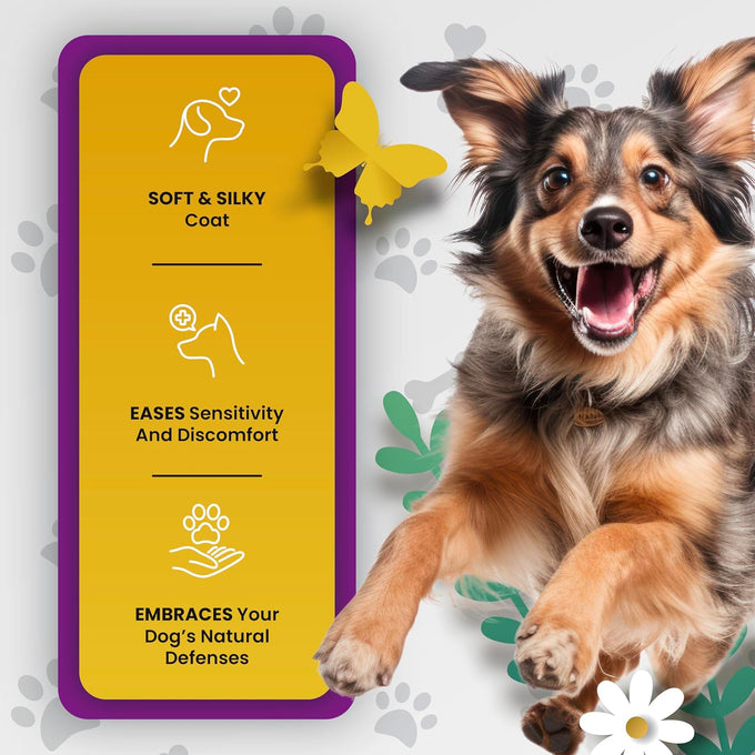 Omega 3 Fish Oil for Dogs Skin and Coat - Wild Alaskan Pollock Oil Liquid EPA & DHA Supplements 16 Fl Oz