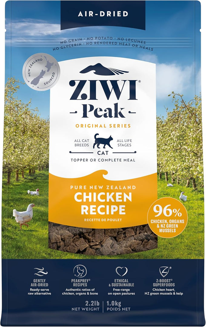 Ziwi Peak air-dried beef cat food - 96% free-range beef, grain-free, high protein, limited ingredient