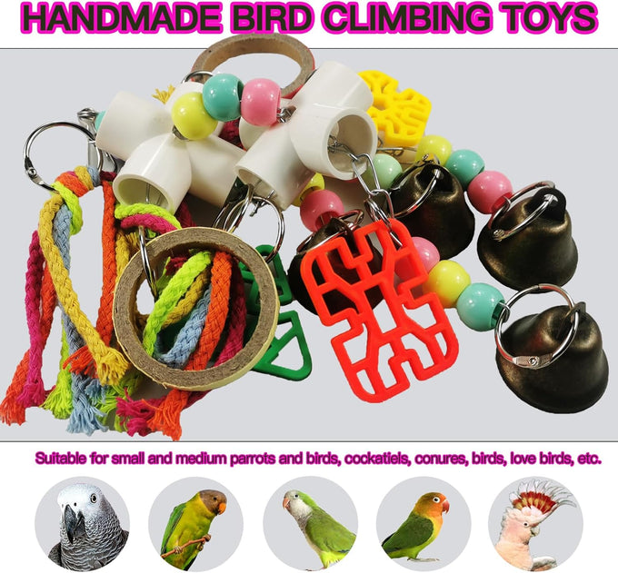 Parrot toys, bird hanging chew toys, for African Grays, Cockatoos, and Amazon parrots, small and medium-sized bird toys