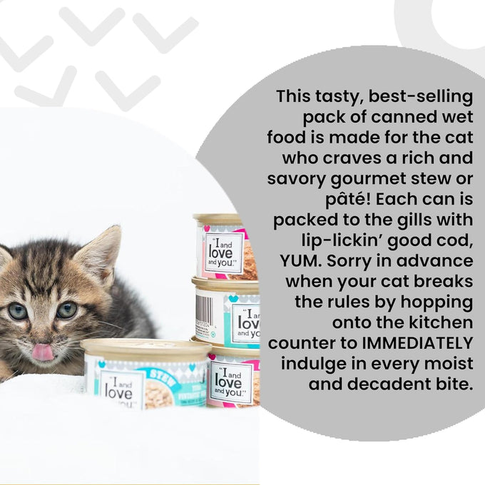 I and love and you Wet Cat Food - Beef Pâté Grain Free Filler Free 3oz Pack of 24 Cans