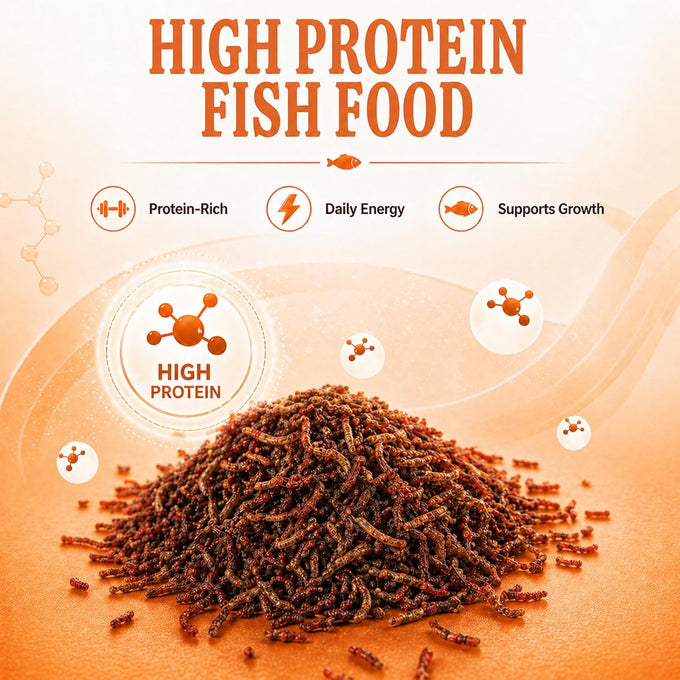 High-Protein Freeze-Dried Bloodworms Fish Food for Goldfish, Betta, Cichlids, Guppies, Tropical & Saltwater Aquarium (30Z)