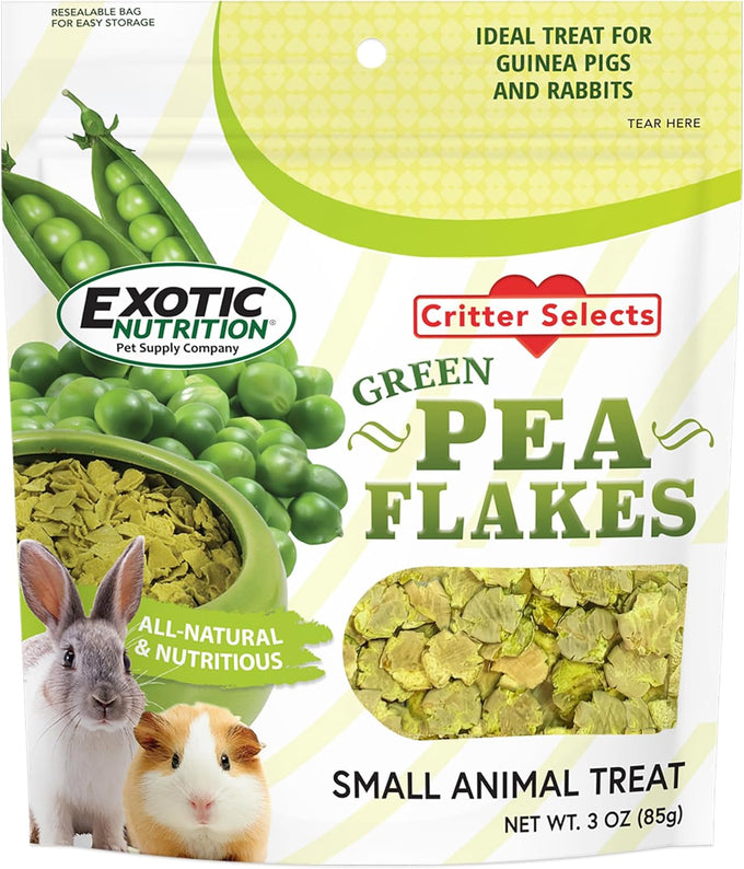 Exotic Nutrition green pea flake supplement 3oz for small pets