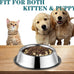 4.5-inch stainless steel cat food bowls set of 3 non-slip small pet feeding bowls for kitten puppy