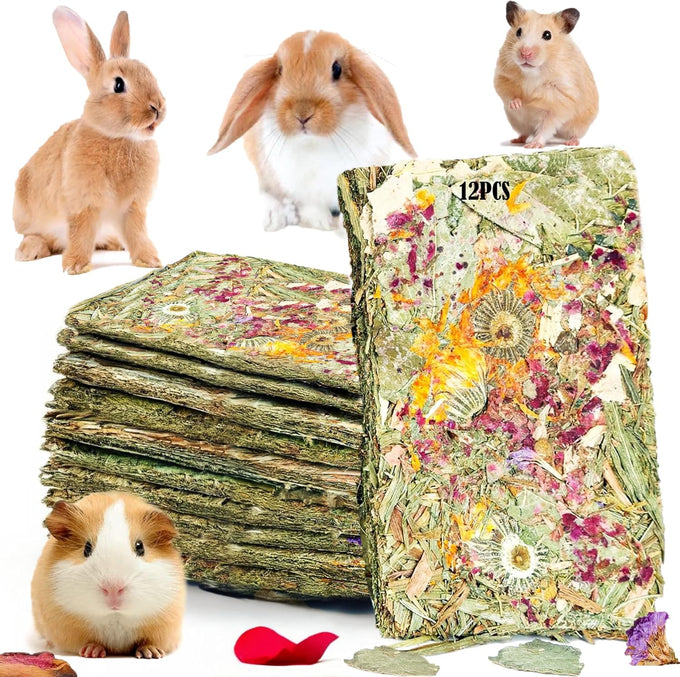 timothy hay rabbit chew toys for guinea pigs hamsters chinchillas gerbils teeth grinding 12pcs