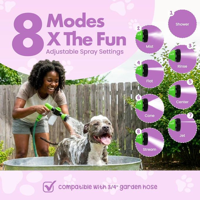 Girl With The Dogs ¾" Garden Hose Soap & Shampoo Dispenser Nozzle with Adjustable Spray