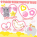 XIUGOAL pink puppy toys 9 pack for small dogs teething enrichment squeaky plush toys rope toys