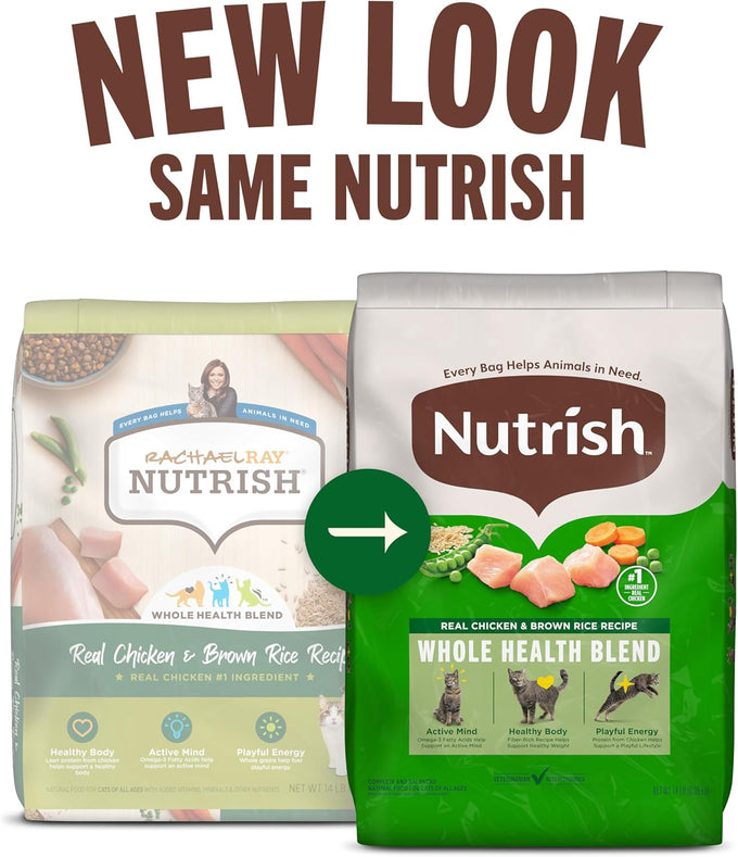 Rachael Ray Nutrish Premium Natural Dry Cat Food, Chicken and Brown Rice, 14 Pounds