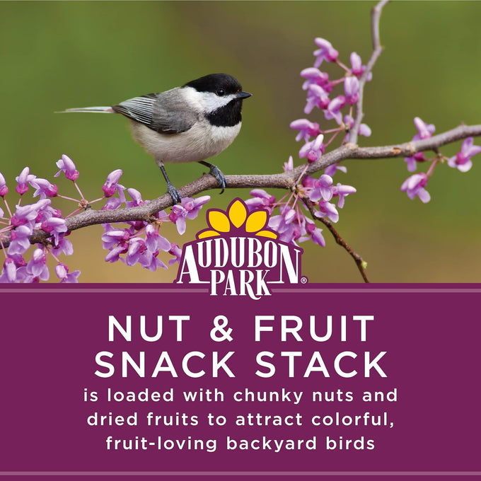 audubon park nut & fruit snack stack bird food, 6-pack, individual seed cakes for backyard birders