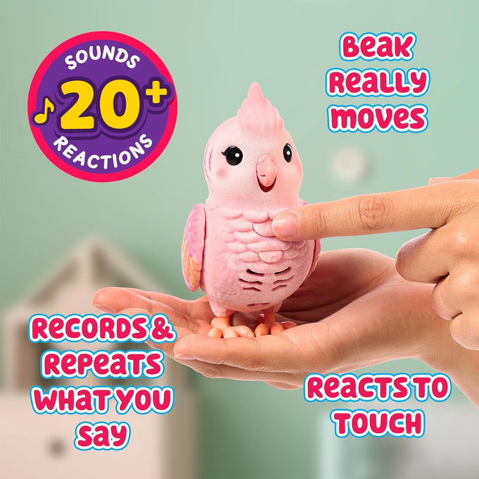 Little Live Pets my really real talking bird toy & cage rosie interactive voice repeating toy for kids 5-7