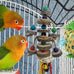 Bird Toys for Conures Parakeet birds cage accessories bird shredding foraging toys with natural rattan and apple wood