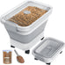 20-23 Lbs Collapsible Dog Food Container with Airtight Lid for Pet Food and Rice Storage