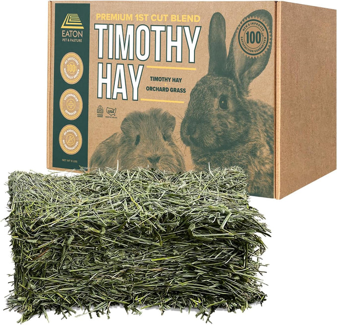 Eaton premium 1st cut western timothy hay orchard blend small animal food 6lb box sustainable eco-friendly