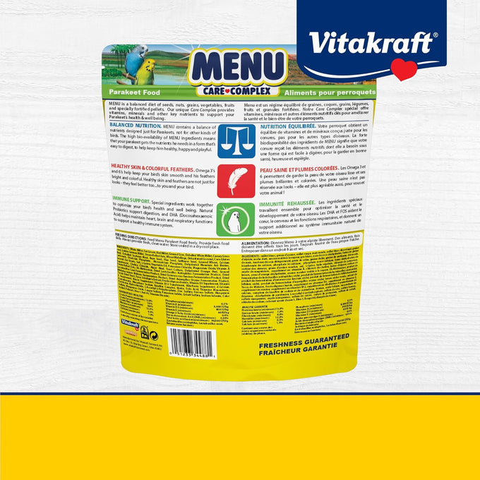 Vitakraft Menu Premium Parakeet Food, 2.5 pounds, vitamin-fortified daily bird food