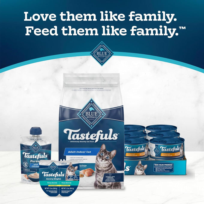 Blue Buffalo Tastefuls Adult Indoor Cat Food, Chicken & Brown Rice Recipe, 7-lb Bag, Made in USA