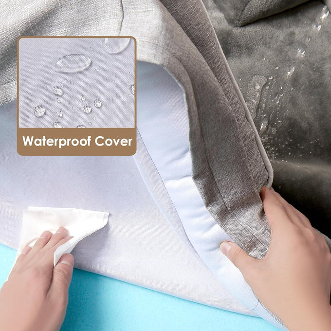 EHEYCIGA Orthopedic Dog Bed for Extra Large Dogs, 44x32Inch Grey Waterproof Memory Foam with Sides and Non-Slip Support