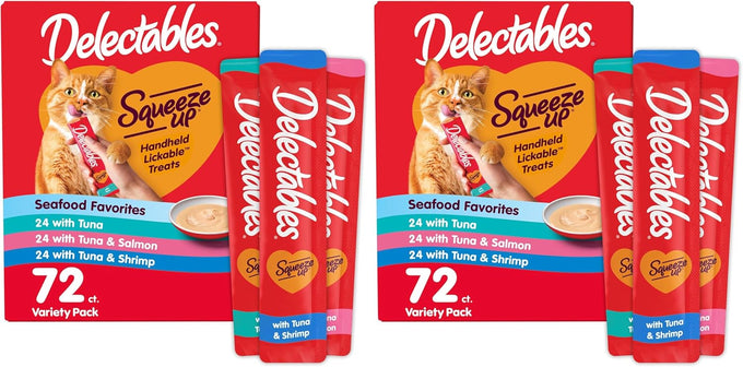 Delectables squeeze up tuna with salmon and catnip, 48 tubes, 0.5 oz, grain-free, no added fillers