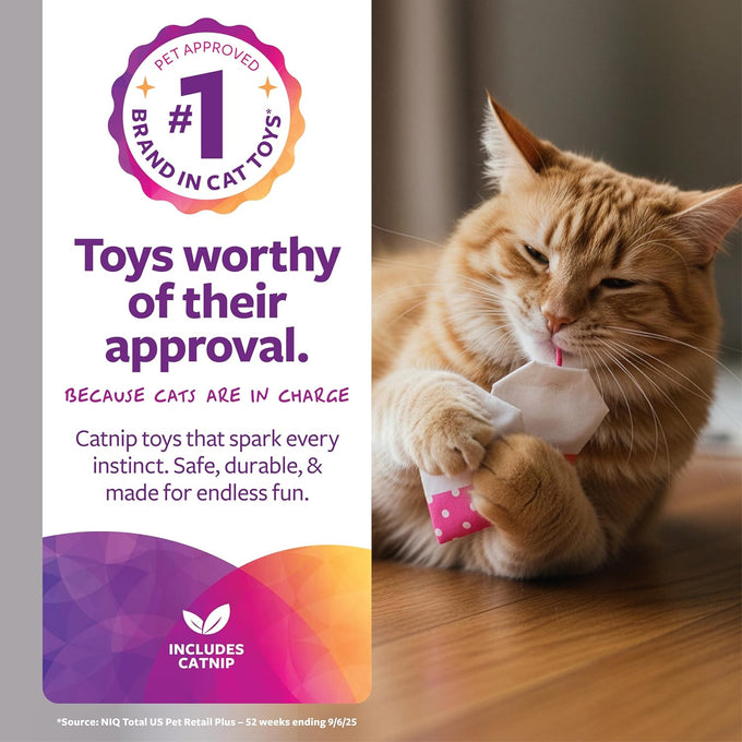 SmartyKat (2 Count Tea Teazers Catnip Cat Toys - Pink/Orange, 6.88" x 2.5" x 0.25")