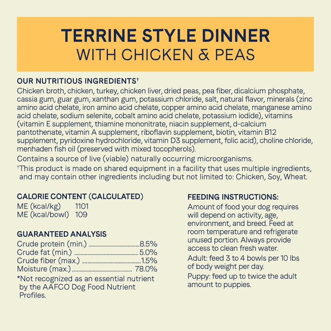 Canidae premium grain-free wet dog food pate with chicken & peas for small breeds, 3.5 oz, 12-count case