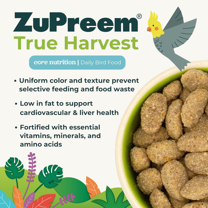 ZuPreem True Harvest 2.5 lb Medium Bird Pellet Diet for Quakers, Lovebirds, Small Conures, Pack of 2