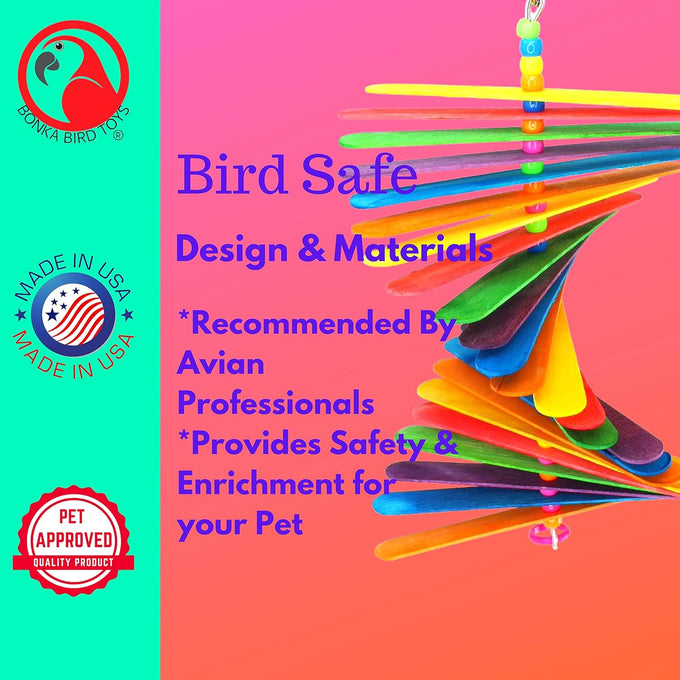 Bonka Bird Toys 867 Big Stick 9.50" medium parrot chew cage toy for Conure Quaker Pionus