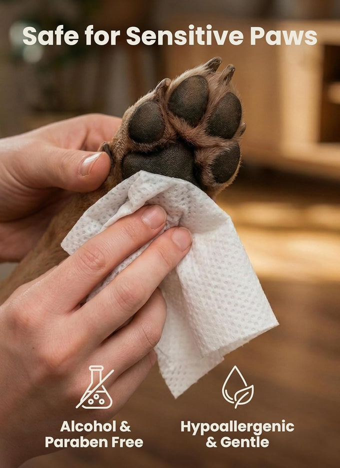 Pogi's hypoallergenic dog grooming wipes - gentle, fragrance-free, 100 count, for paws, body & butt