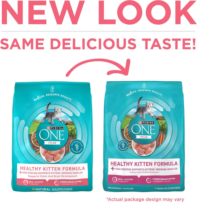 Purina ONE High Protein Natural Dry Kitten Food 7 lb Bag Plus Healthy Kitten Formula