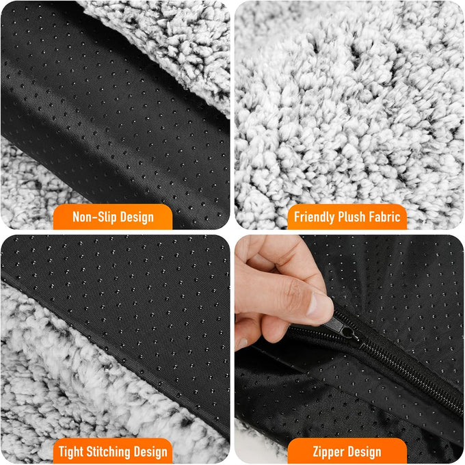 wanpee goo self warming cat bed, heated cat bed, 15x19 plush self-heating pet mat for crate and floor