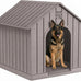Vixzen grey small dog resin material doghouse outdoor indoor weatherproof pet shelter with air vents easy assembly